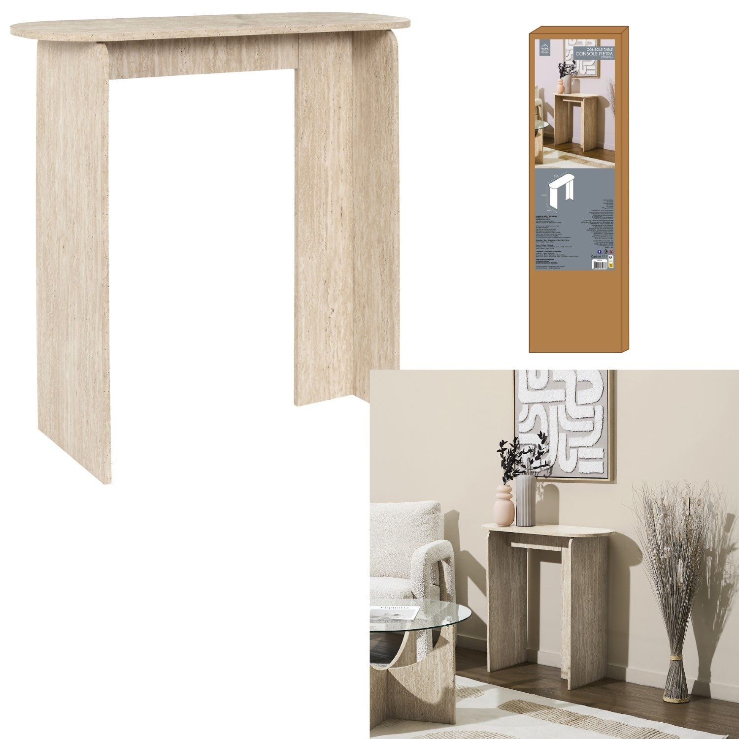 THE HOME DECO FACTORY Table console Pietra