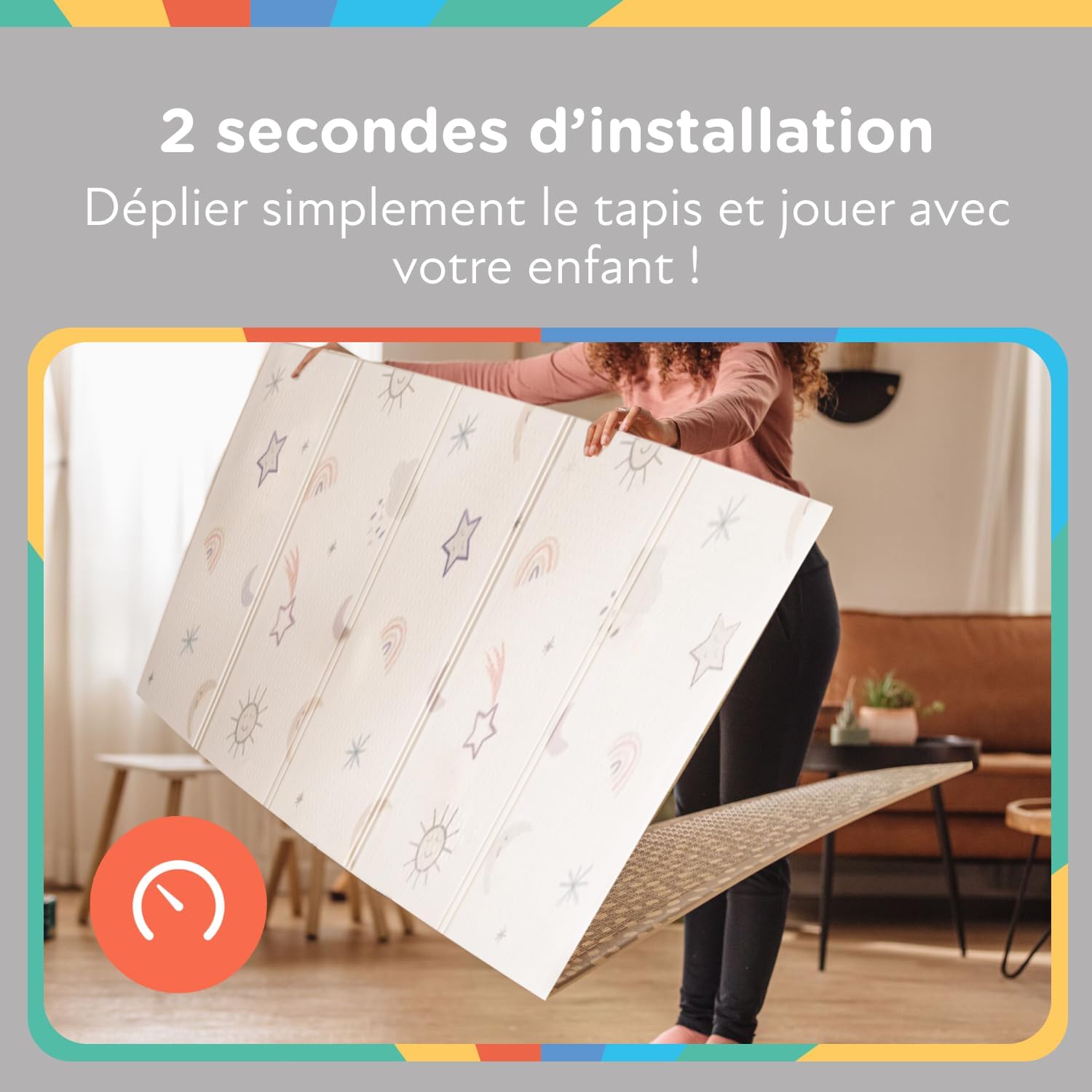 Nuby Tapis d'éveil réversible - Arc-en-ciel