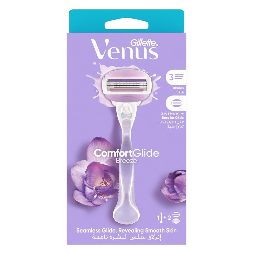 GILLETTE Venus ComfortGlide Breeze Rasoir pour Femme avec 2 Recharges