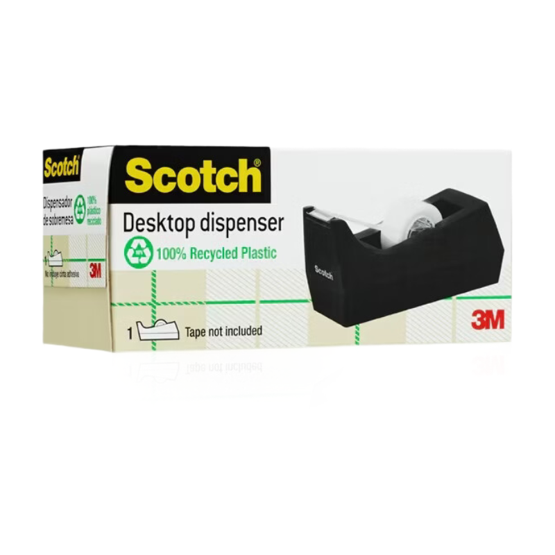 Scotch - Distributeur de ruban adhésif de bureau C38, noir, 1 distributeur/lot
