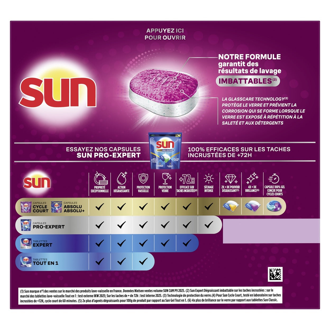 SUN Tout-en-1 Expert Tablettes Lave-Vaisselle Dégraissantes Technologie Glasscare 2 x 42 Tablettes (= 84 Tablettes) (84 Lavages)