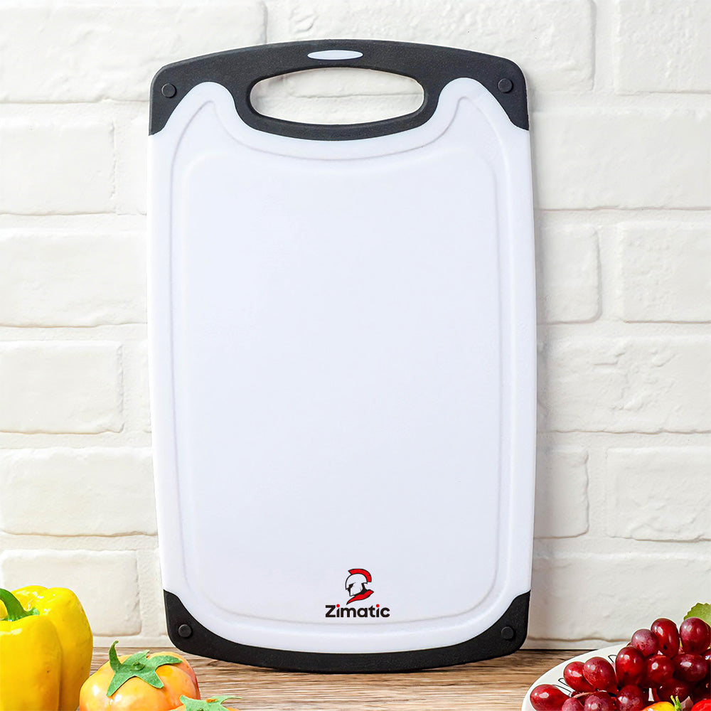Zimatic Ensemble de planches à découper de cuisine, planches durables sans BPA avec rigoles profondes pour jus, poignée antidérapante, faciles à nettoyer et compatibles lave-vaisselle