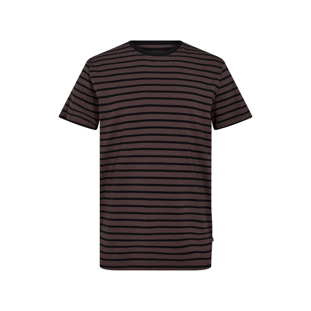 Resteröds T-shirt en bambou à rayures marron et noires, taille L