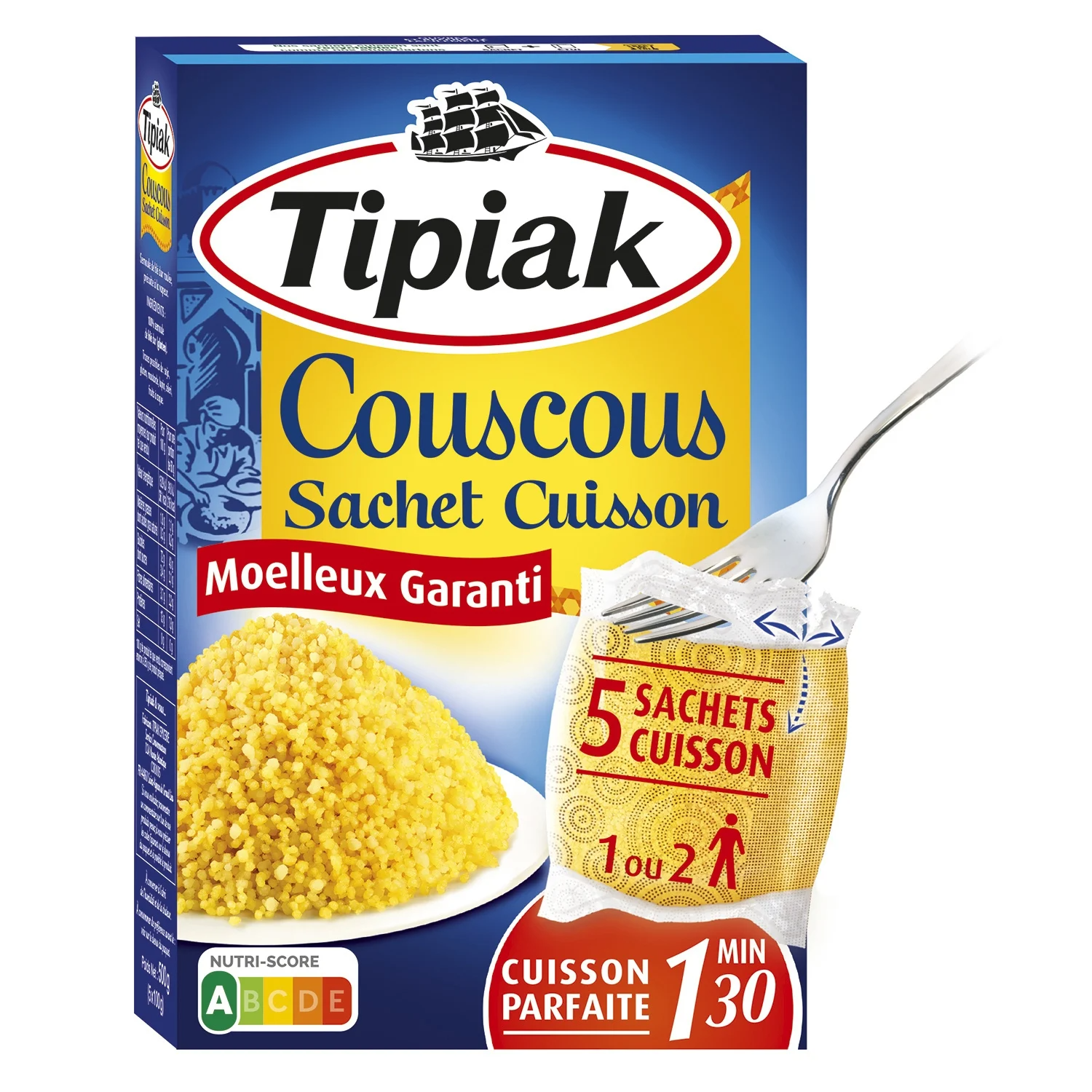 TIPIAK Couscous Sachet Cuisson 5 x 100g