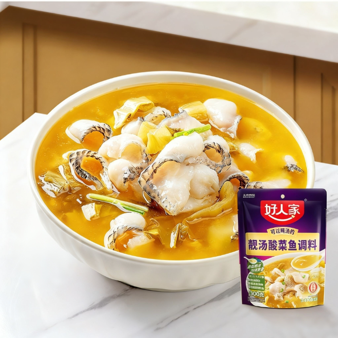 Hao Ren Jia Assaisonnement pour poisson au chou fermenté - 300 g
