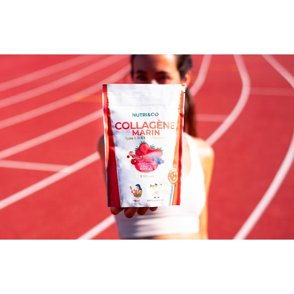 Nutri&Co Collagène marin types 1, 2 et 3 - goût fruits rouges - 180 g