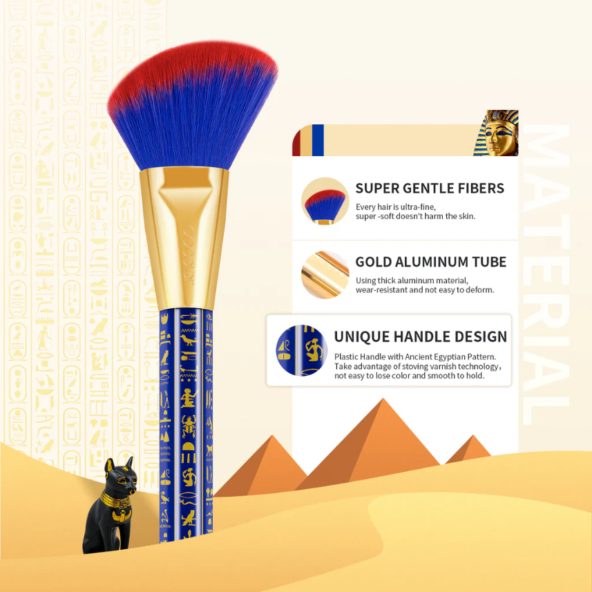DOCOLOR Kit de 19 pinceaux de maquillage - Thème Égypte