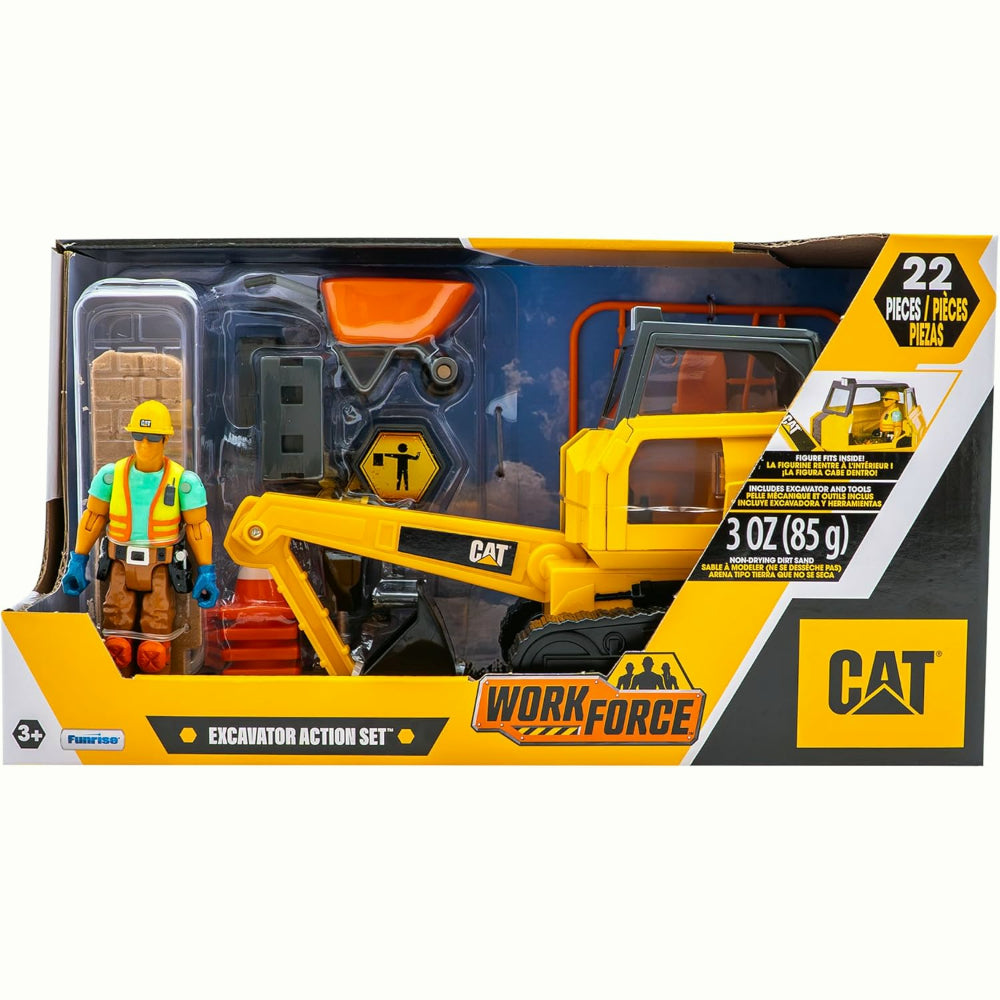 Cat - Workforce - Excavatrice 18 cm + 1 figurine et accessoires