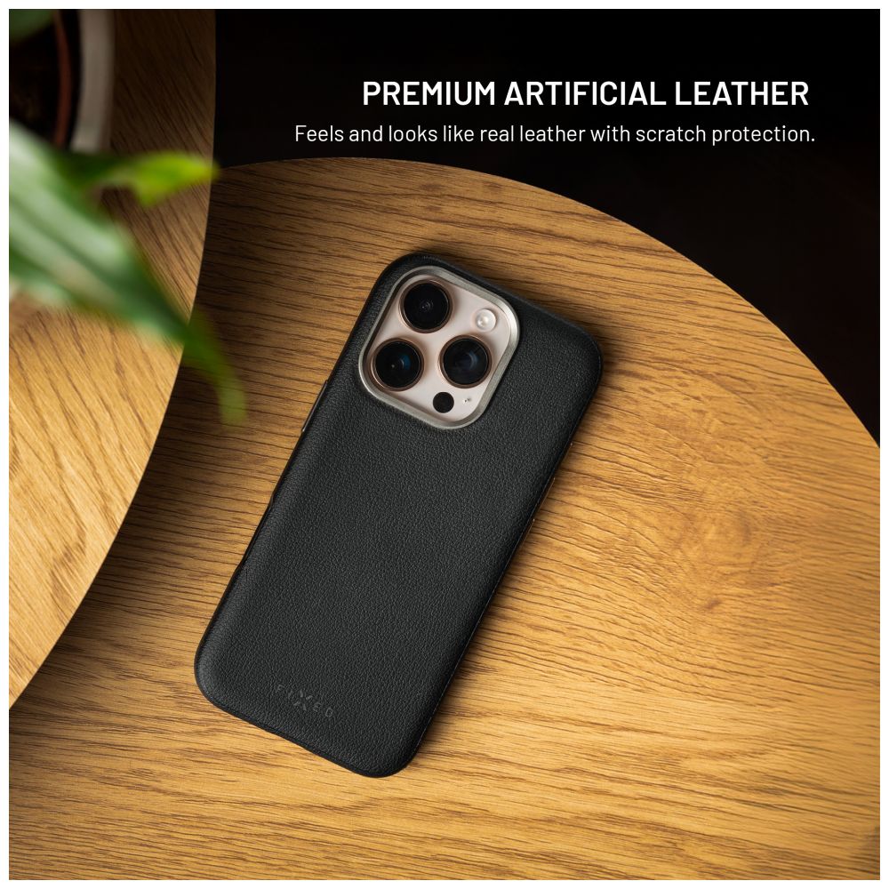 FIXED Coque MagLeather pour Apple iPhone 17 Pro, Noir