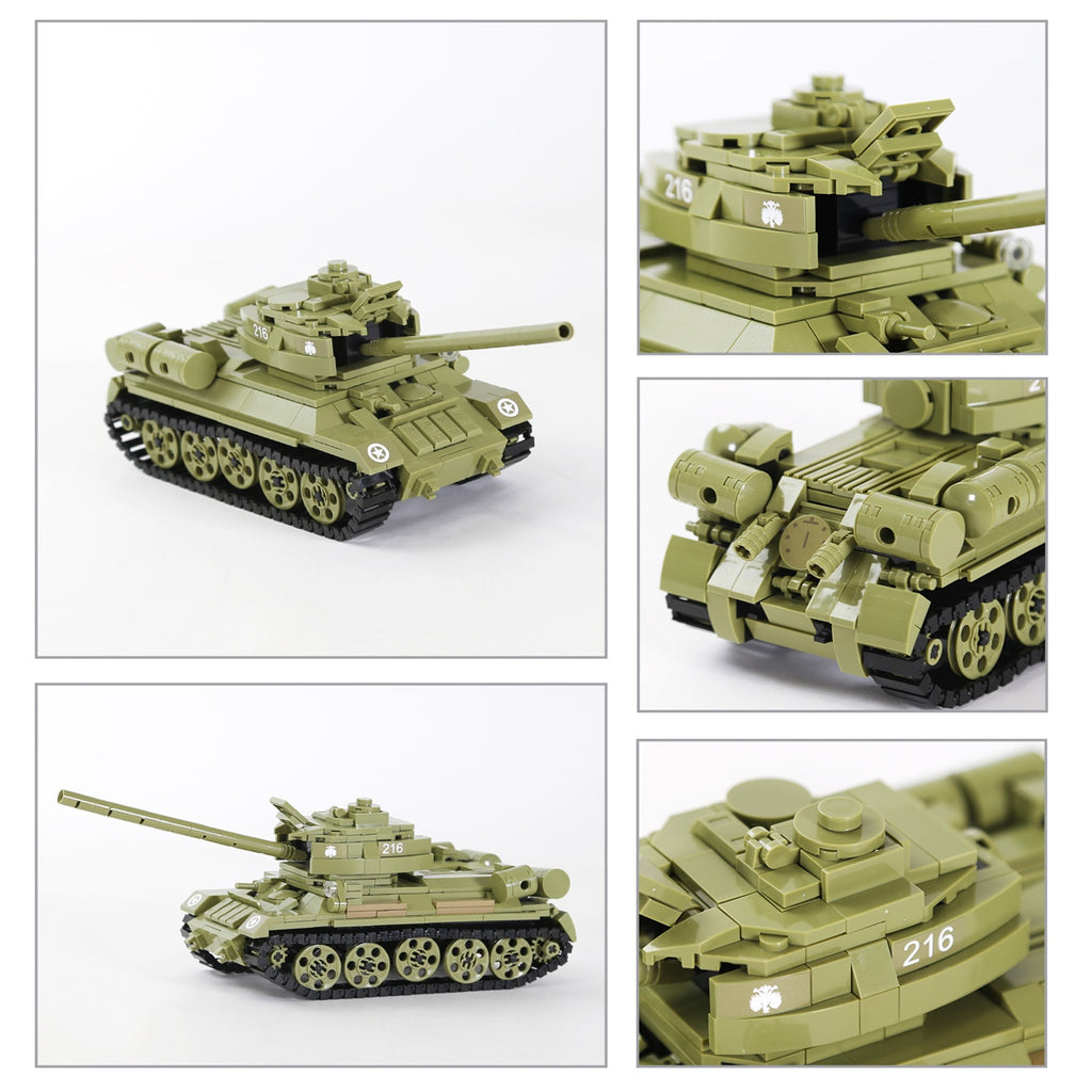 WANGE T-34-85 Tank moyen 602 pièces Ensemble de blocs de construction pour passionnés