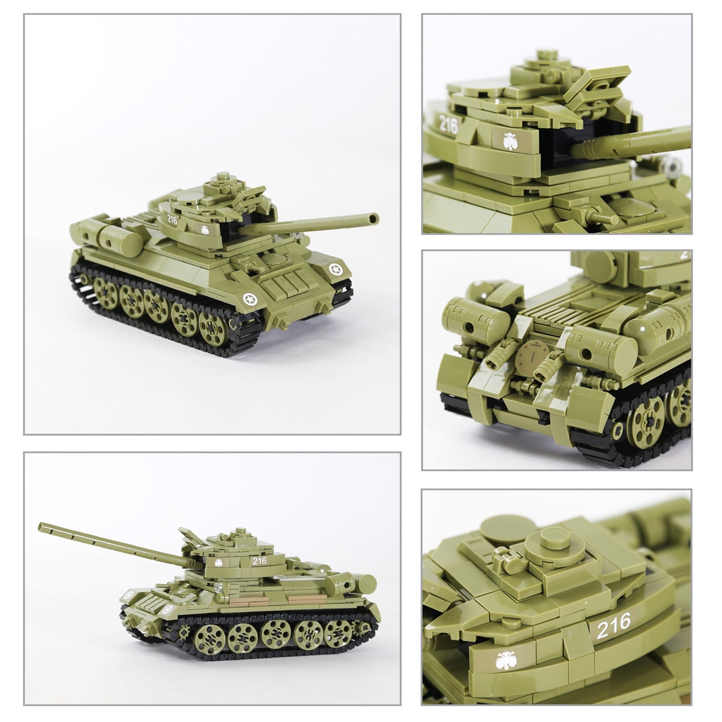 WANGE T-34-85 Tank moyen 602 pièces Ensemble de blocs de construction pour passionnés