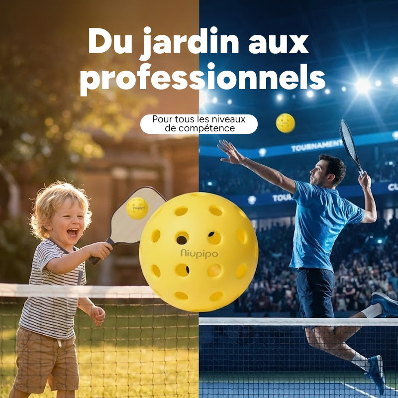 NIUPIPO Lot de 6 balles de pickleball d’extérieur en TPE - Diamètre 74 mm
