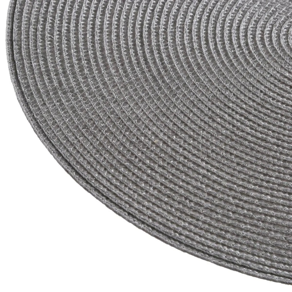 Set de table tressé diam 38 cm gris clair