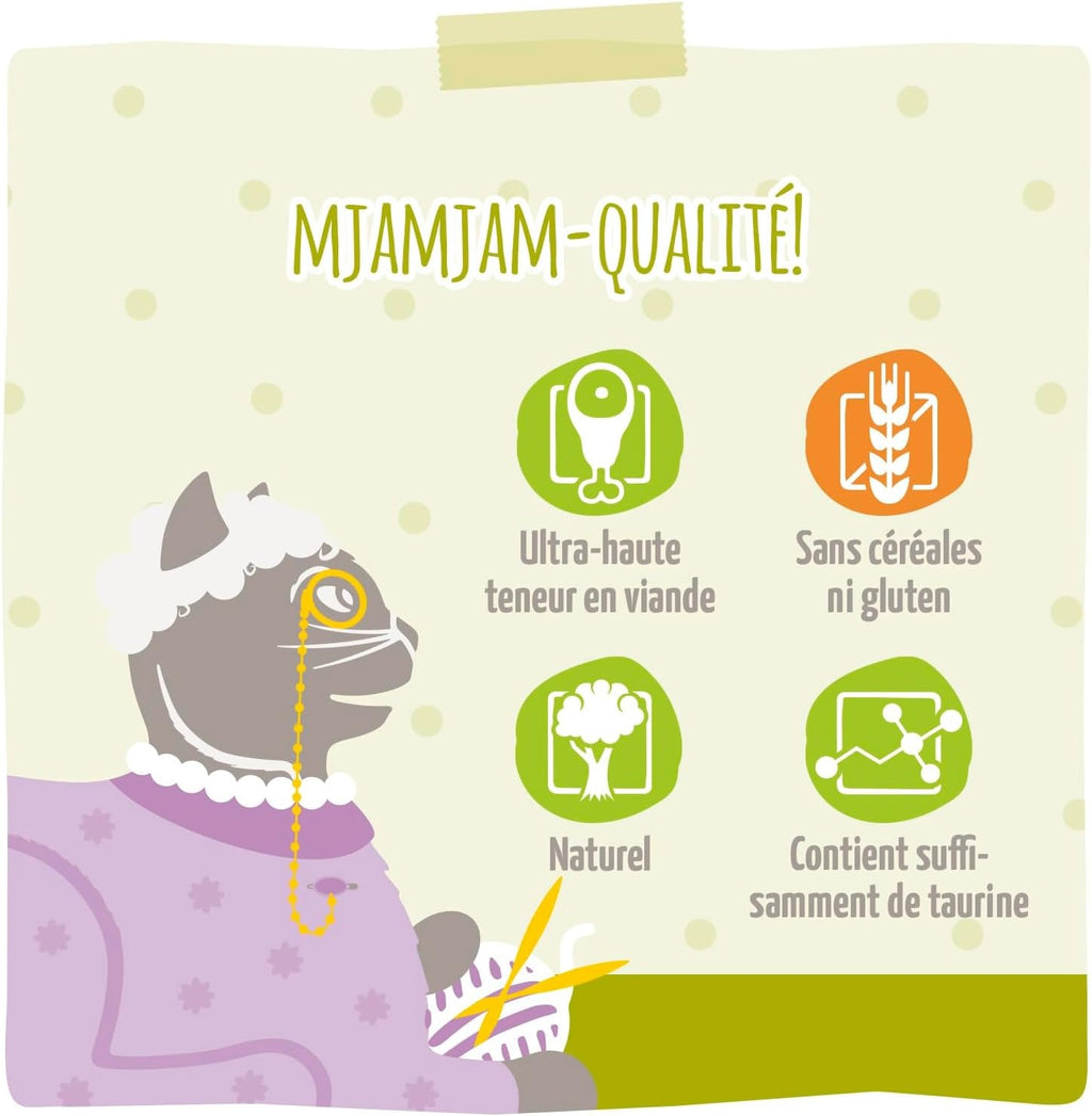 [Peut être servi frais pour l'été] MjAMJAM Senior Duo Quetschie Nourriture humide pour chat lapin canard - 300 g x 6