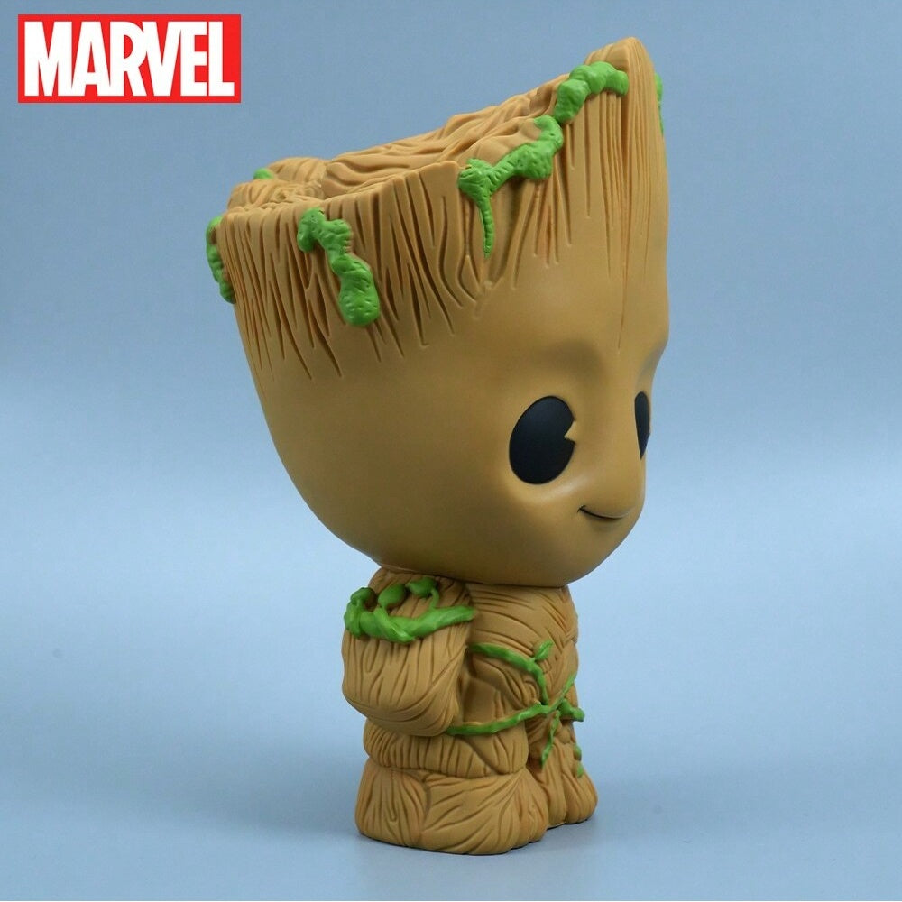 Marvel 1 pièce Tirelire Groot sous licence officielle, Figurine tirelire à pièces, Boîte à monnaie, Pot à économies, Mignon, Style dessin animé, PVC 3D en relief, Objet de collection