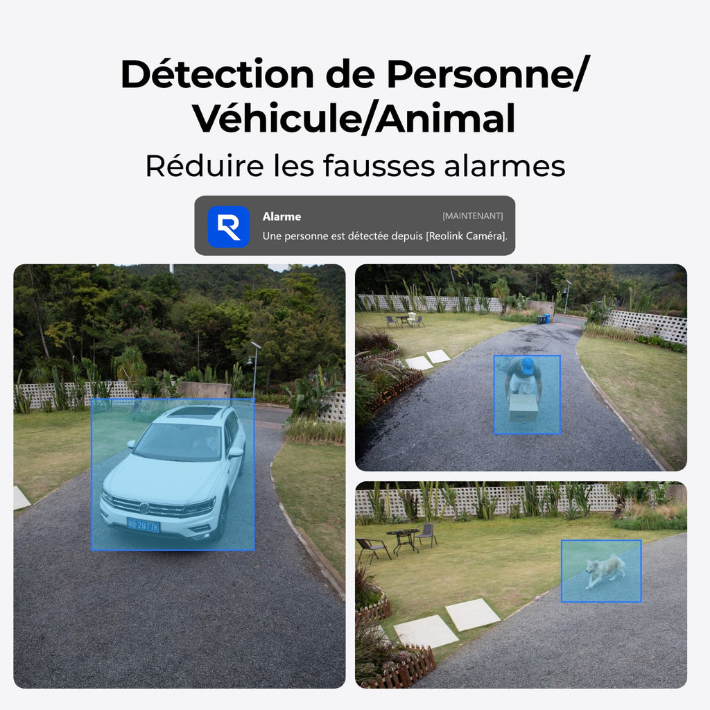 REOLINK B430 Pack Solaire avec panneau solaire et caméra de surveillance extérieure 3K 5MP – Blanc