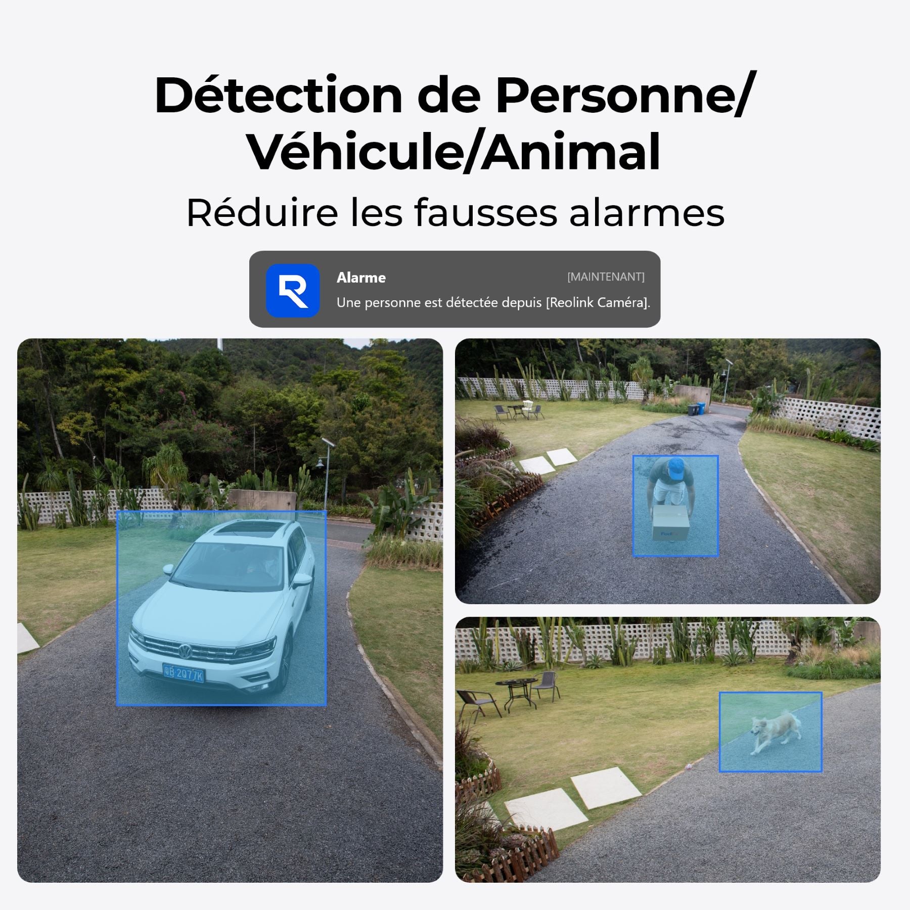 REOLINK B430 Pack Solaire avec panneau solaire et caméra de surveillance extérieure 3K 5MP – Blanc