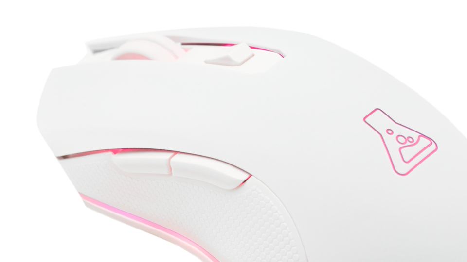 THE G-LAB KULT-HELIUM Souris Gaming sans Fil - 6400 DPI, 6 Boutons - Blanc