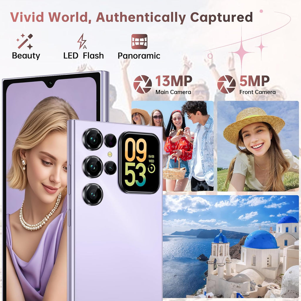 OUKITEL C62 Smartphone 6,88 pouces Batterie 5150 mAh Corps ultra-fin 9,5 mm (4 Go + 128 Go) Violet Double SIM