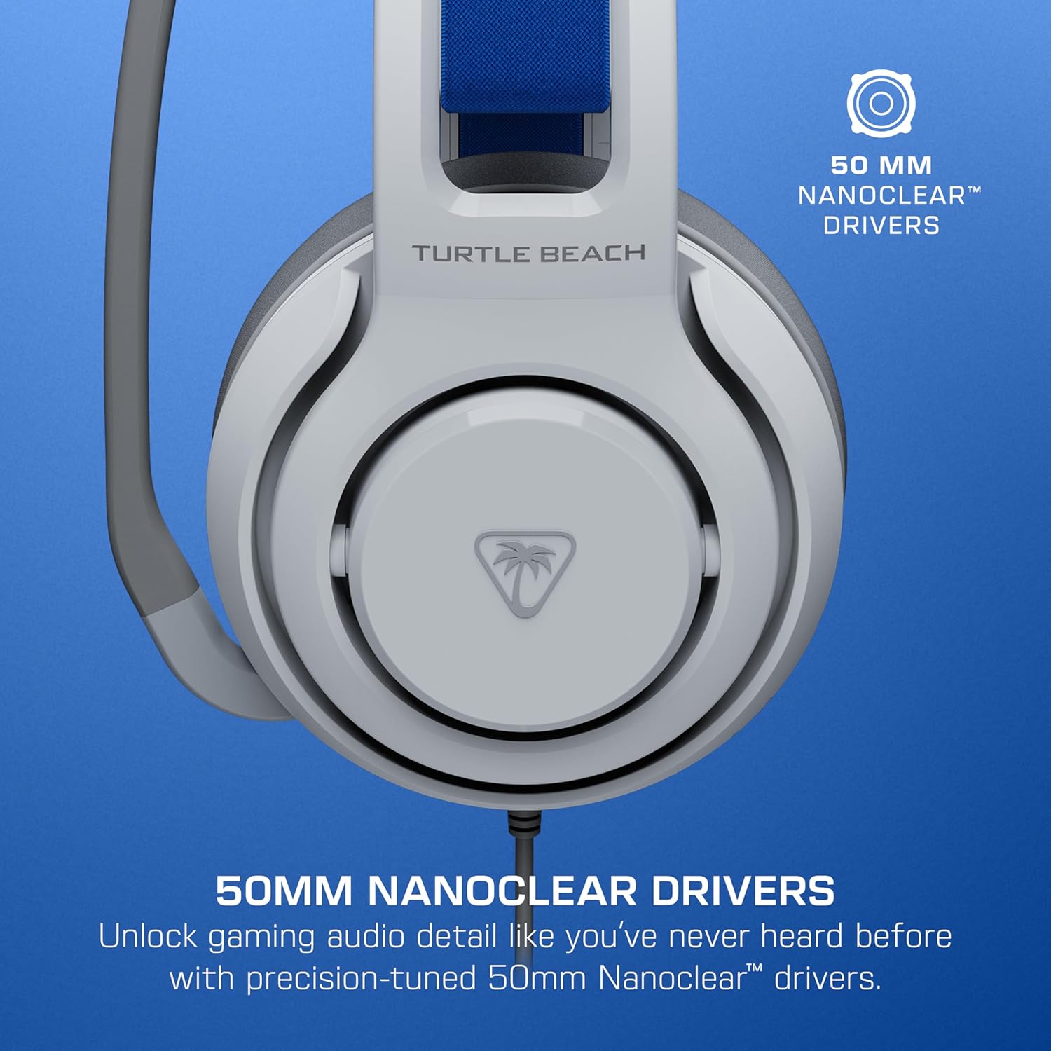 TURTLE BEACH Atlas 200 Playstation Casque Gaming Filaire (Prise 3.5mm) - Micro Muet par Basculement - PS5 & PS4 - Blanc