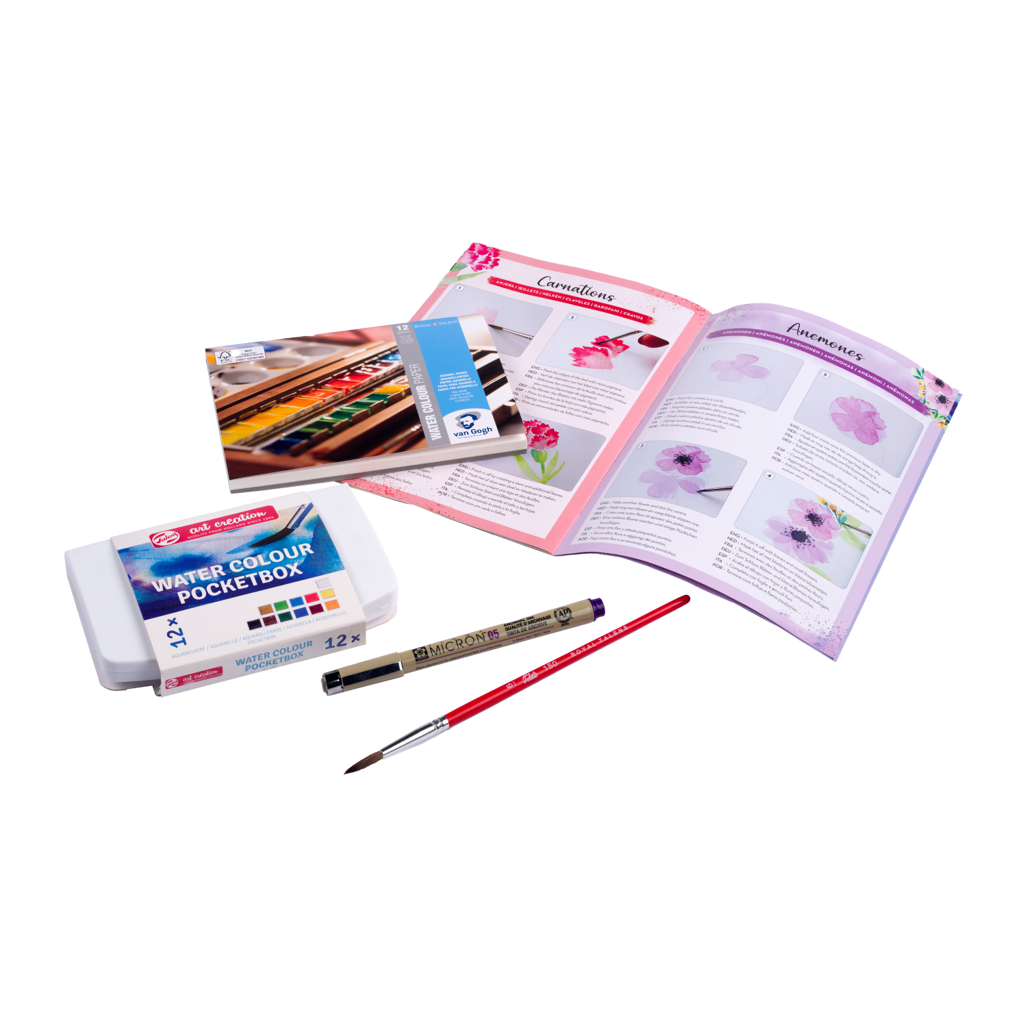 Set d’aquarelle florale