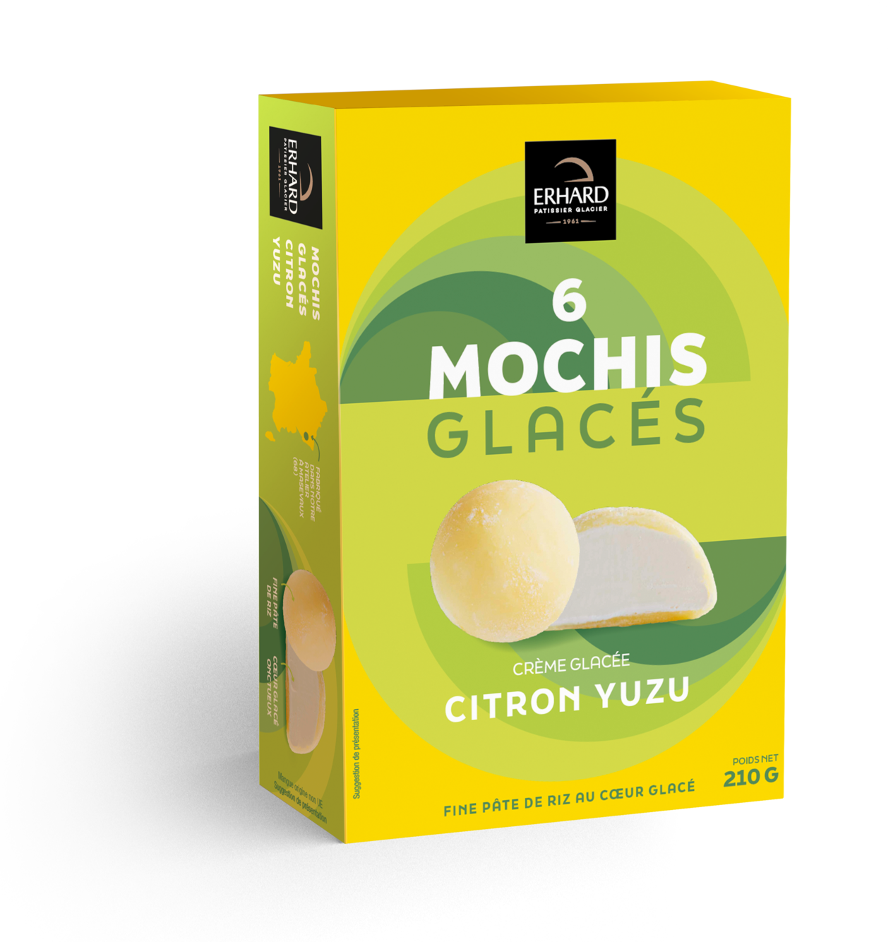 ERHARD 6 Mochis glacés Citron Yuzu - 210 g