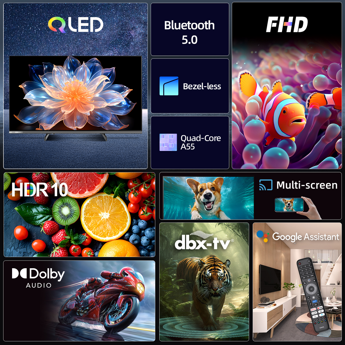 CHiQ TV QLED Pro L32QM10E 32 pouces Full HD Google TV
