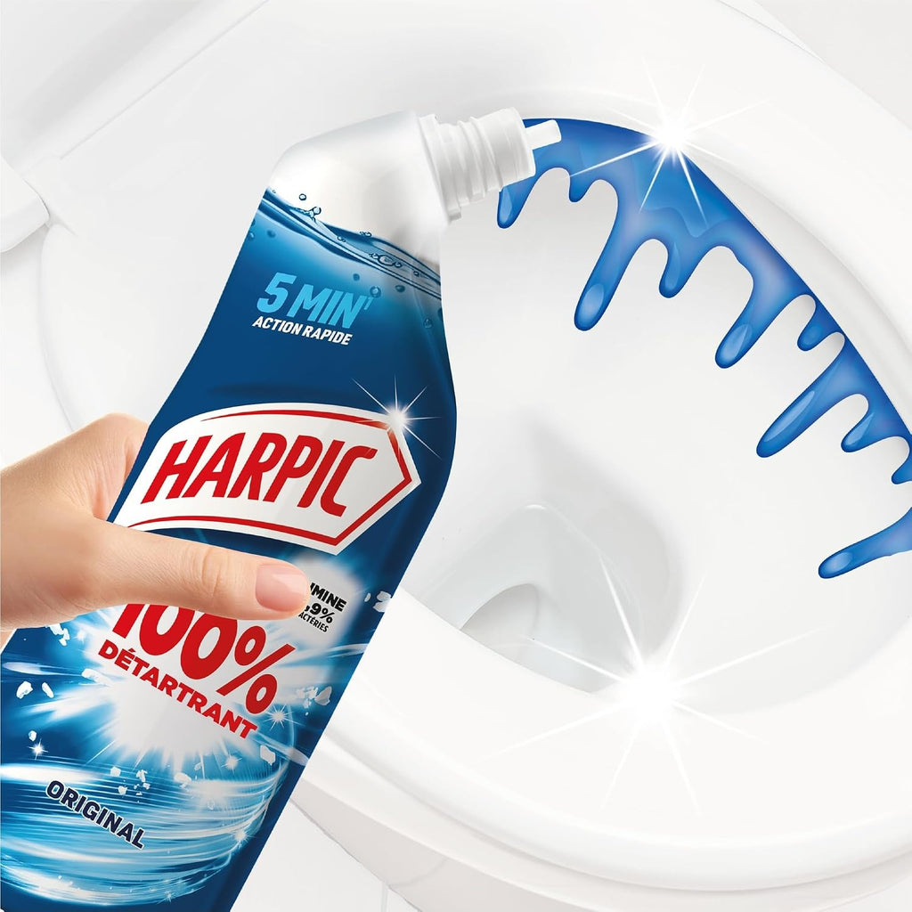 HARPIC 100 % Gel WC Détartrant Anti-calcaire Action Rapide 750 ml