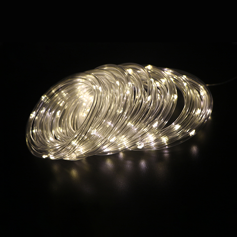 M.TK MOVETECK Guirlande lumineuse d’extérieur 15,3 m, tubes LED, 150 LED, blanc chaud, pour intérieur/extérieur, fêtes, mariages, Noël, 8 modes et intensité réglable