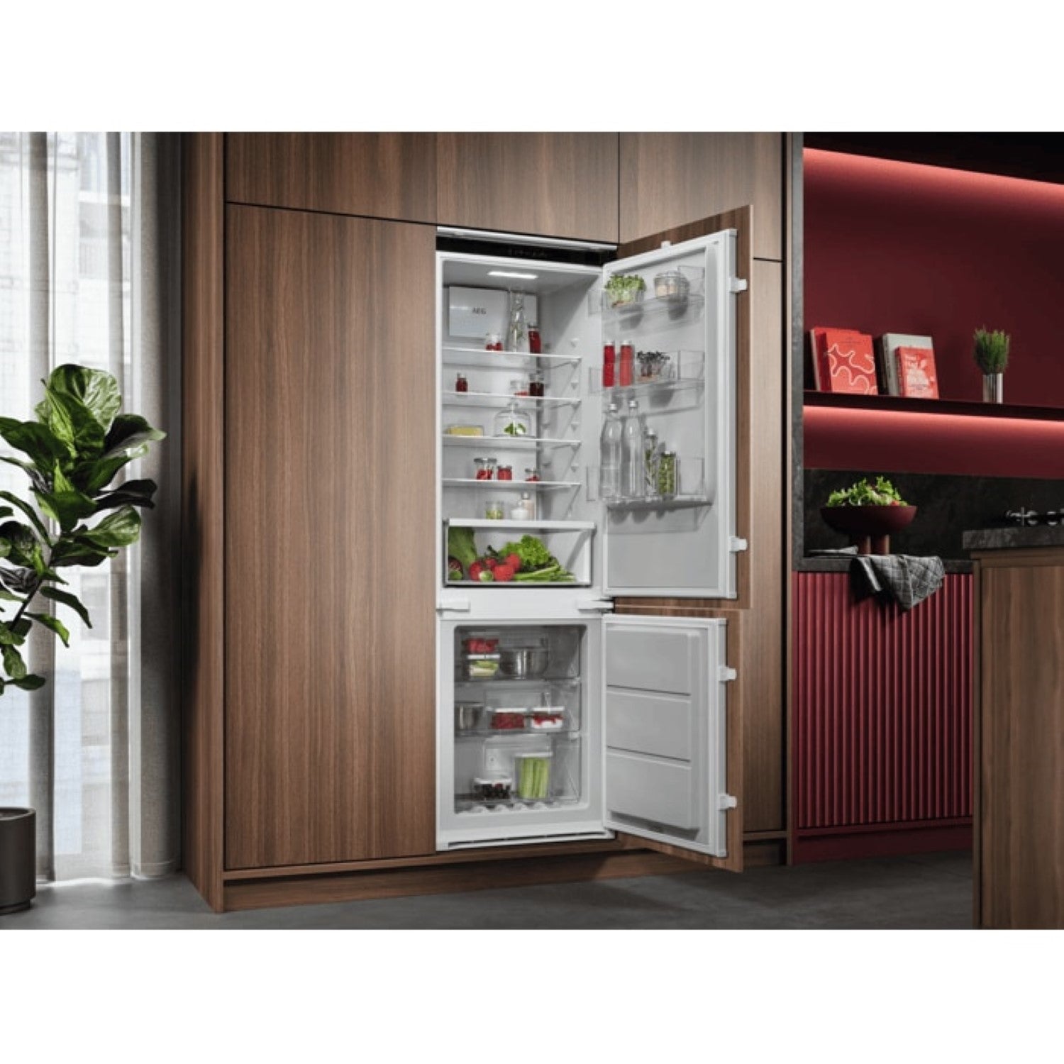 AEG NSC6M18FES Réfrigérateur-congélateur combiné encastrable - 249 L - TwinTech No Frost - Blanc - Classe E