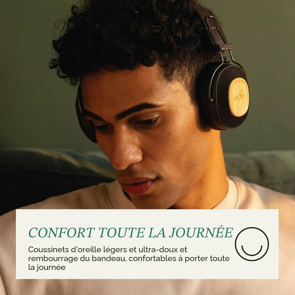 House of Marley Casque supra-auriculaire Bluetooth avec microphone - Noir