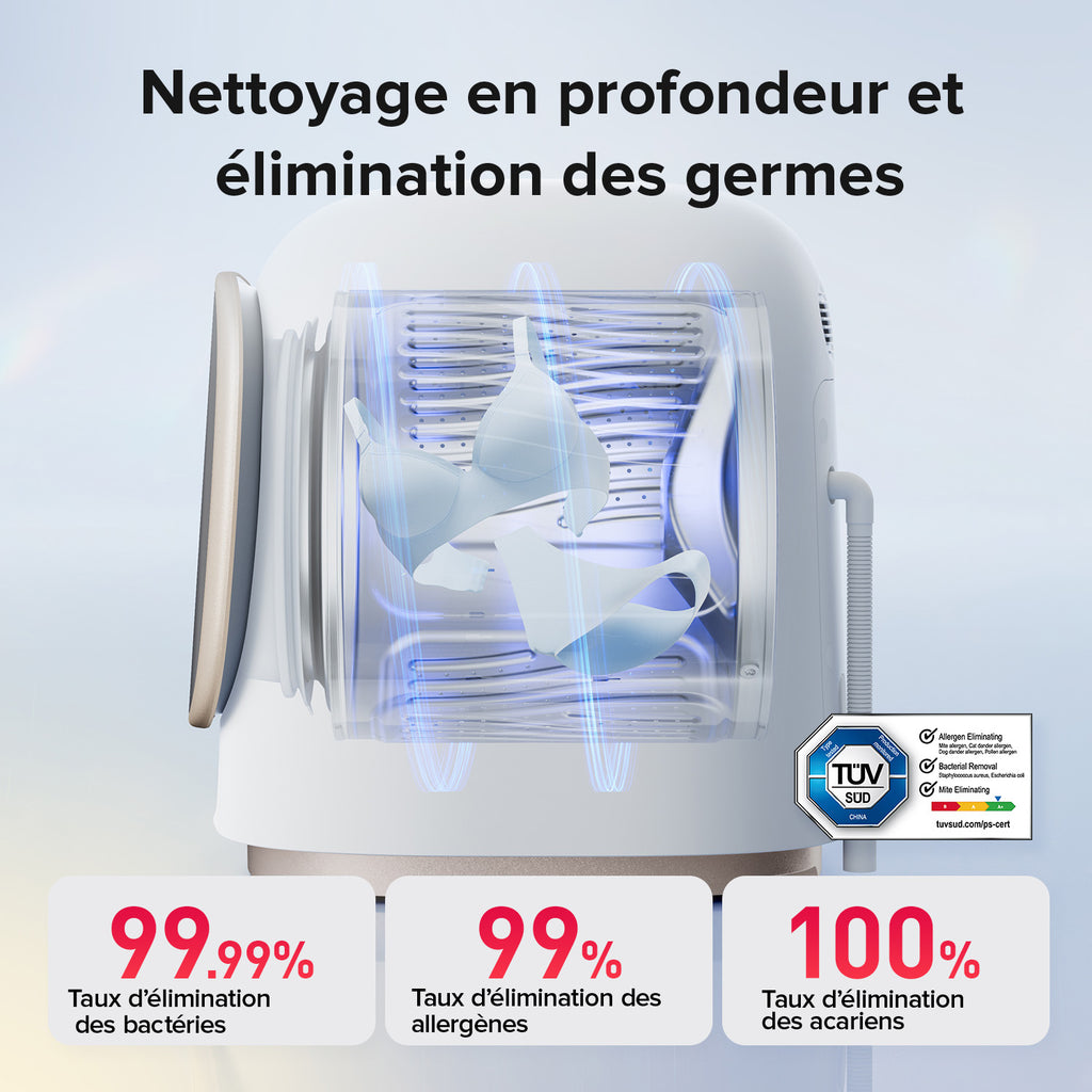 Roborock Marshmallow Zeo Mini - Lave-linge séchant blanc 1 kg de lavage et 0,5 kg de séchage, cycle Zeo séchage à basse température, système d'auto-nettoyage LintClear