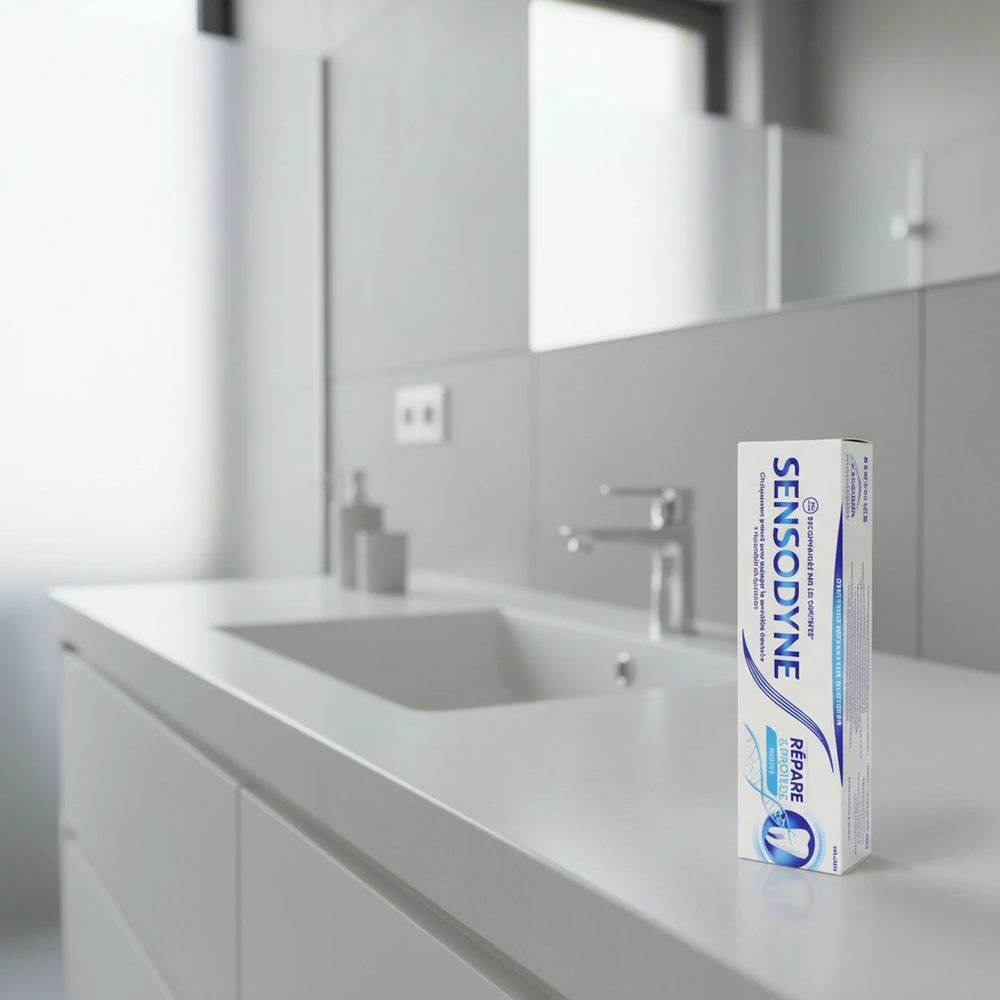 SENSODYNE Dentifrice Repair & Protect Menthe Fraîche 75 ml - Lot de 3 (3 x 75 ml = 3 tubes)