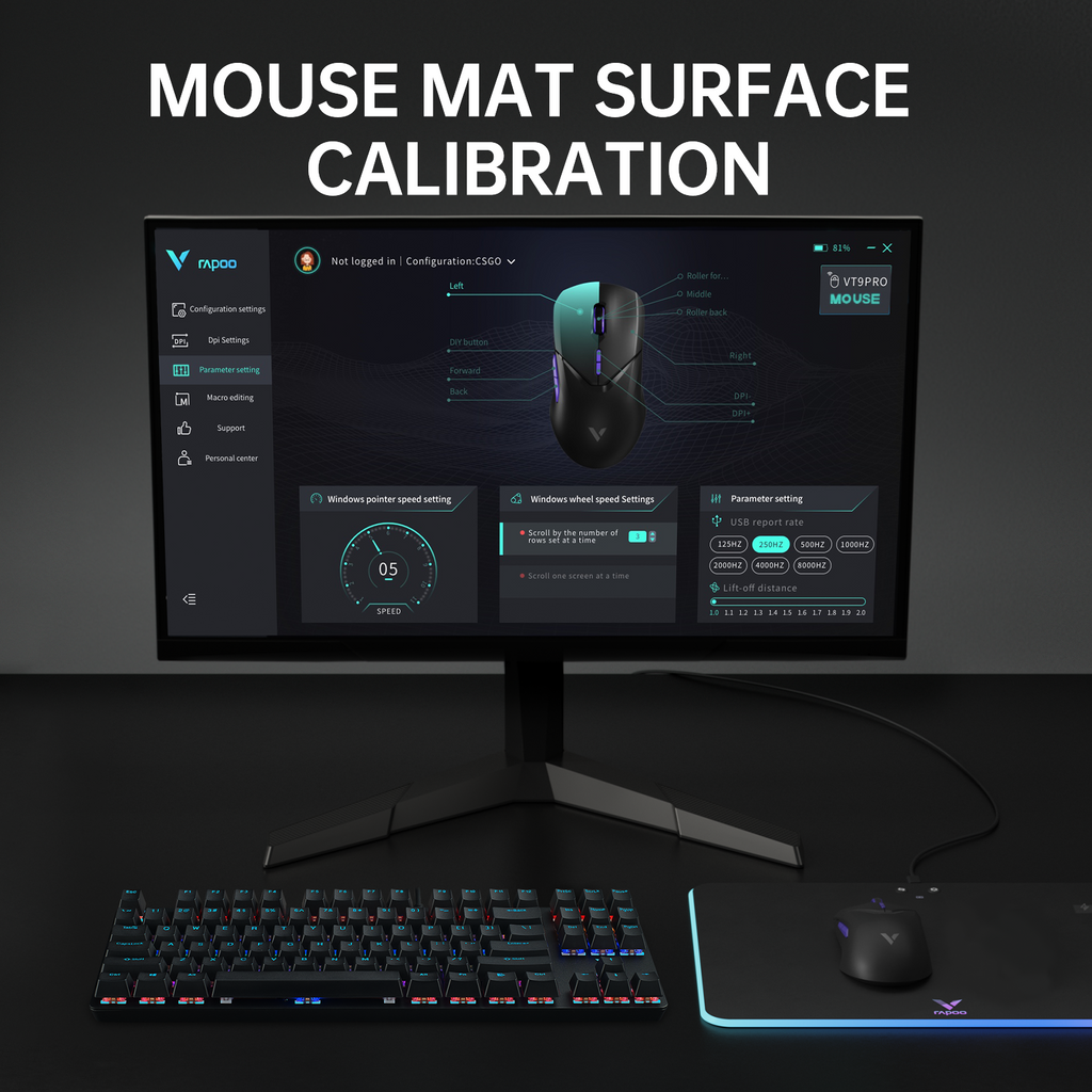 RAPOO VT9Pro 4K Souris gaming sans fil - Noir