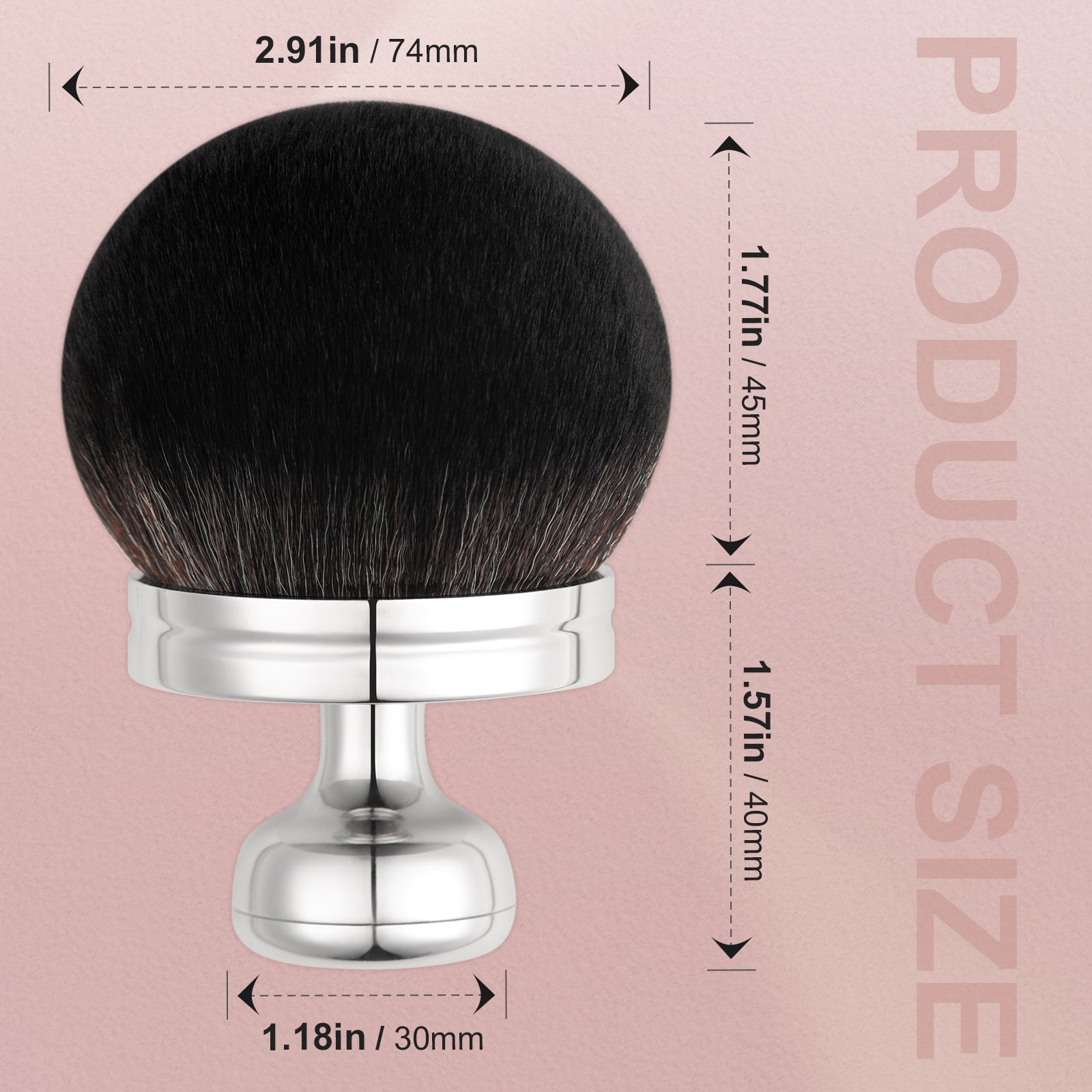 Docolor Pinceau pour le corps à tête champignon Argent