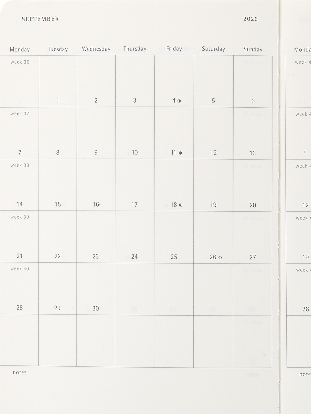 MOLESKINE Agenda semainier 12 mois grand format et couverture souple