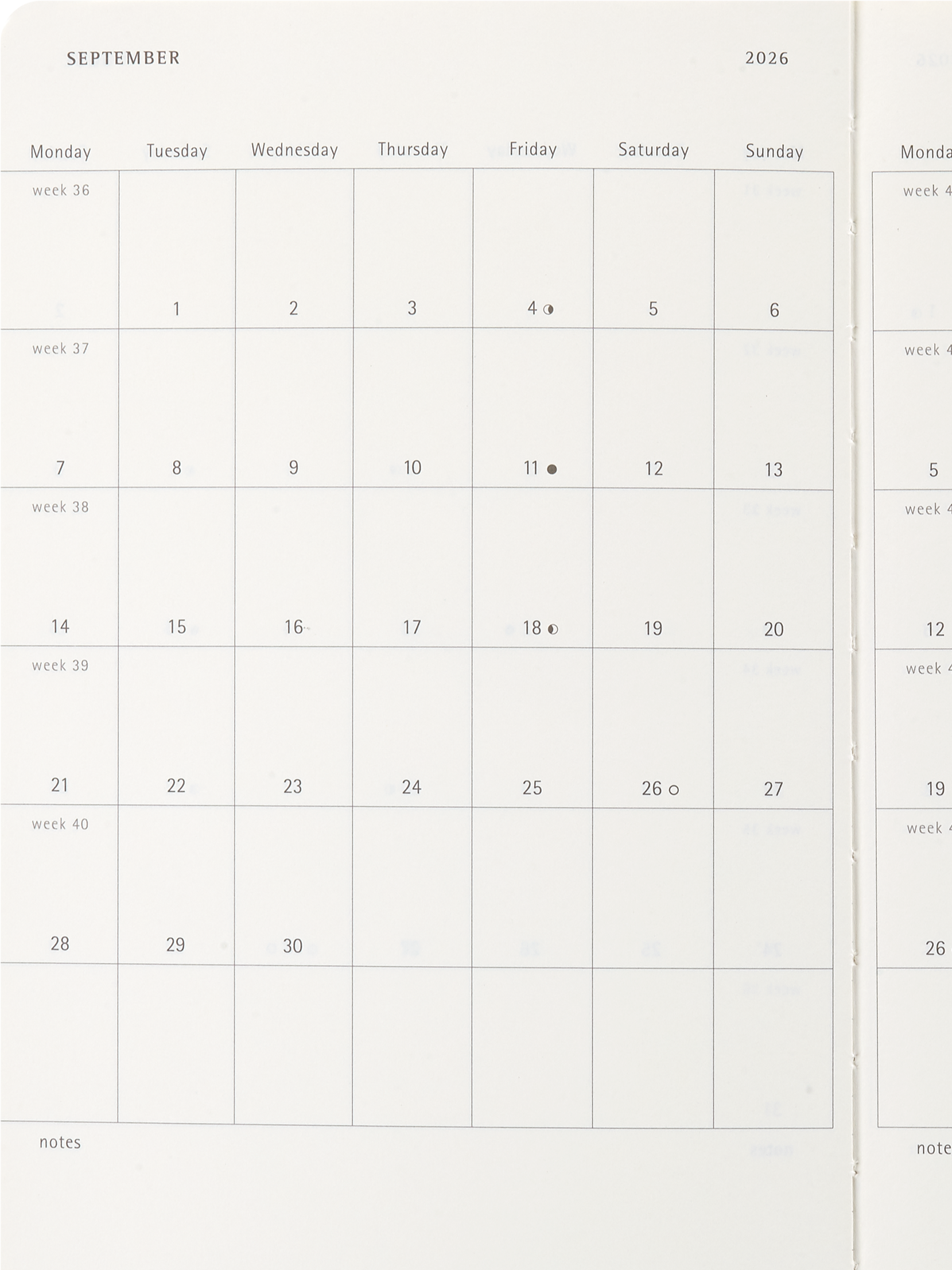 MOLESKINE Agenda semainier 12 mois grand format et couverture souple