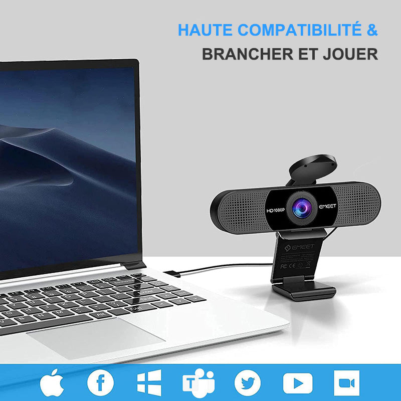 EMEET Webcam pour PC USB HD 1080p avec Plug & Play