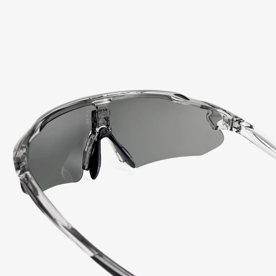 OutdoorMaster HAWK LT Lunettes de soleil de cyclisme photochromiques et polarisées Super argenté