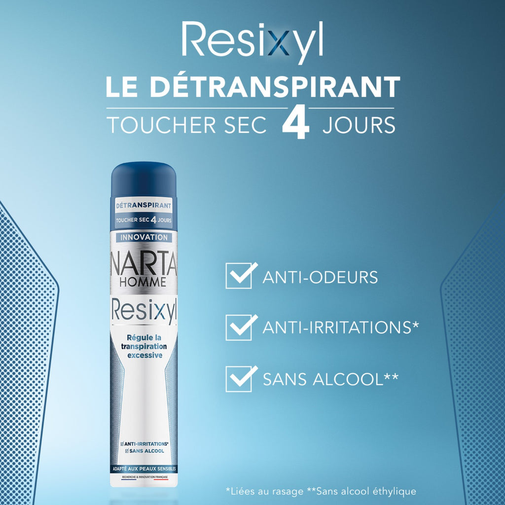 Narta Resixyl Spray Anti-Transpirant Homme - Efficacité 4 Jours 200 ml