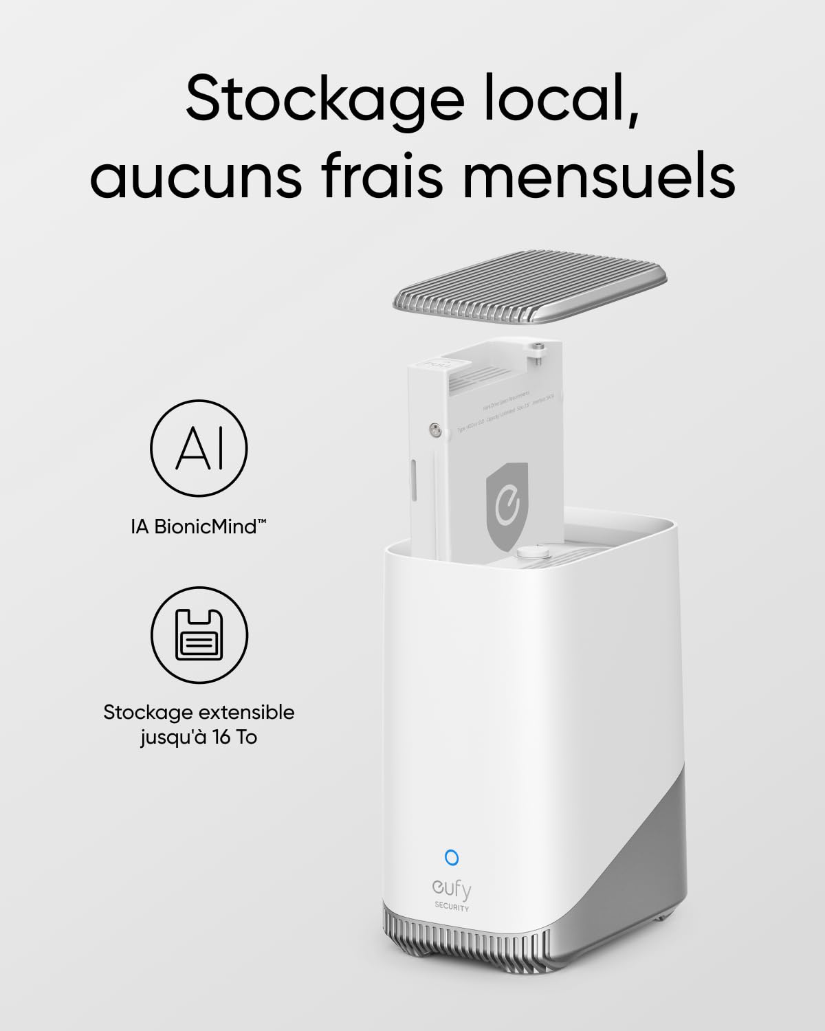 eufyCam S3 Pro Caméra de surveillance extérieure 4K Wi-Fi sans Fil, vision nocturne MaxColor, reconnaissance faciale IA, stockage local, aucuns frais mensuels, HomeBase 3 nécessaire