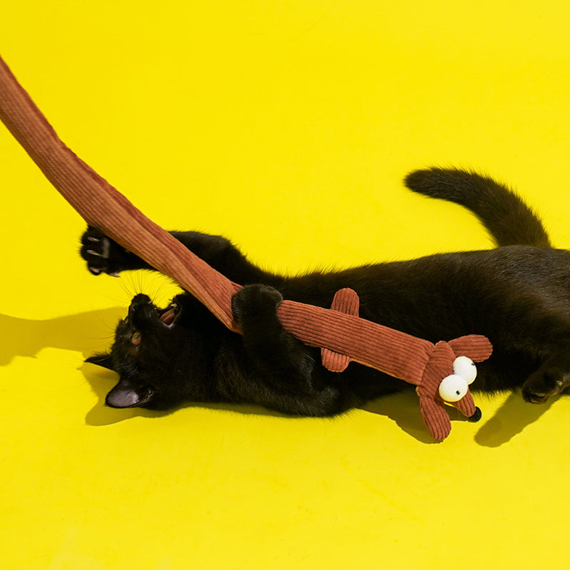 zeze Baguette de Jeu Interactive pour Chat Modèle Teckel avec Papier Crinkle