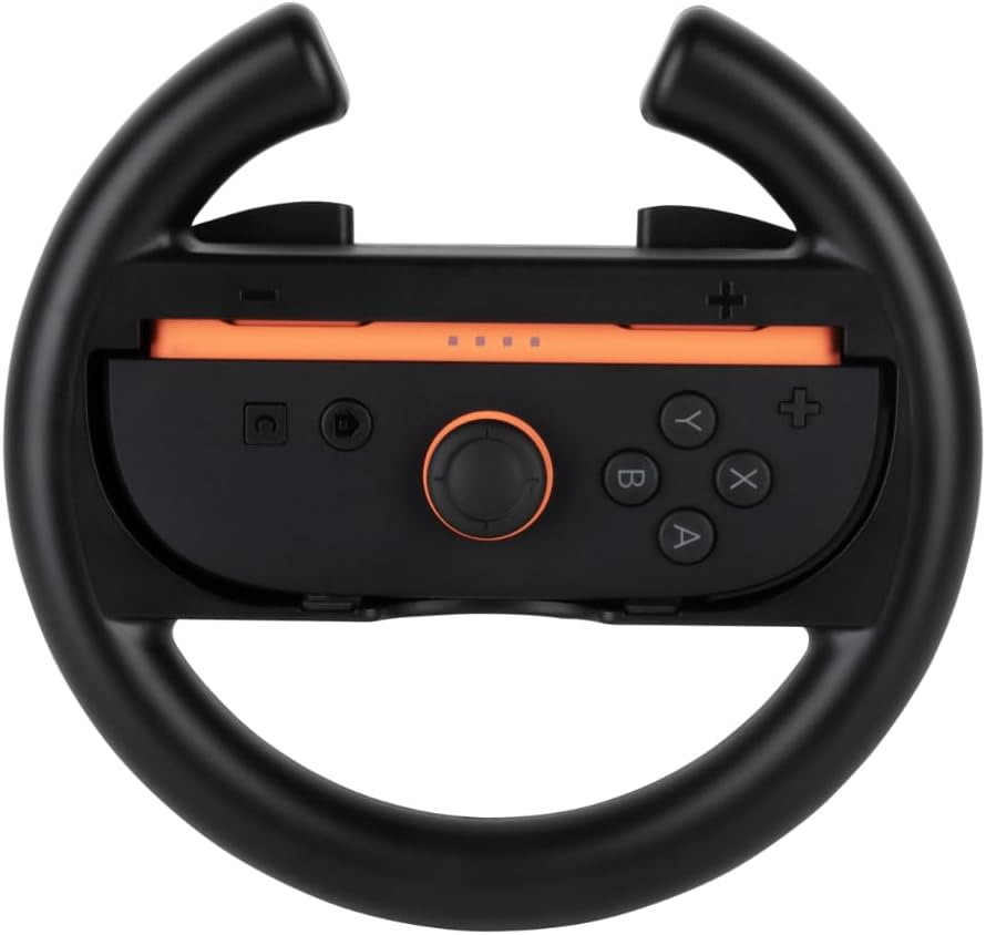 Konix Paire de volants de course pour manettes Joy-Con Nintendo Switch 2 - Plastique - Noir