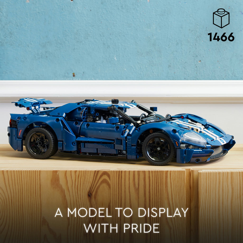 EGO Technic 2022 Ford GT 42154 Kit de Construction de Modèle de Supercar pour Adultes (Échelle 1:12, 1 468 Pièces)