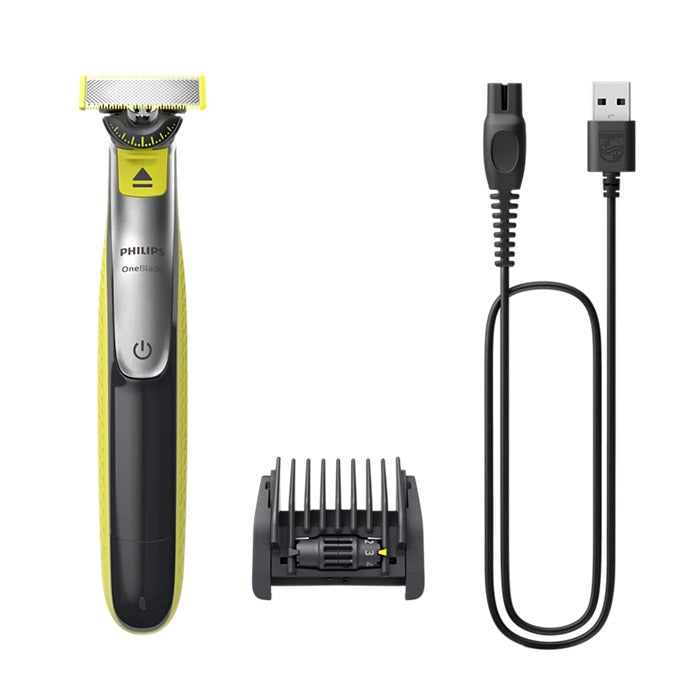 PHILIPS OneBlade 360 Tondeuse Visage & Rasoir QP2734/23, Peigne Réglable 5-en-1, Lame Double Face, 100 % Étanche, Autonomie 60 Min