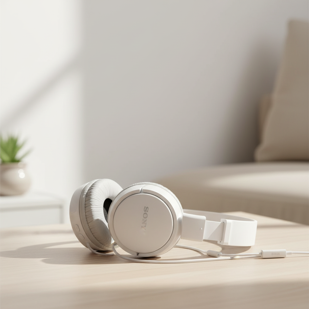 Sony MDR-ZX110AP Casque supra-auriculaire 3,5 mm avec microphone, Blanc
