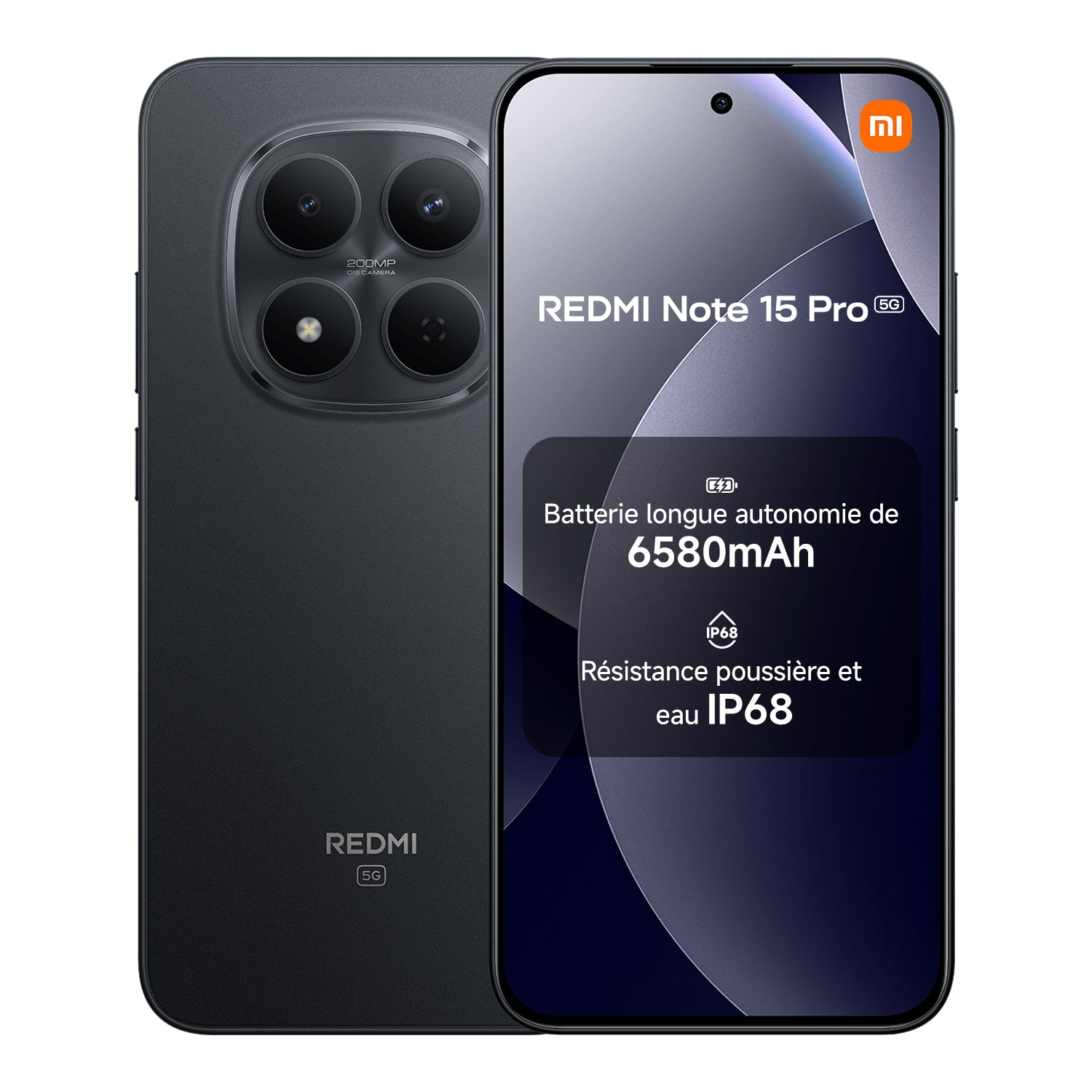 REDMI Note 15 Pro 5G Noir 12 Go RAM 512 Go ROM Esim, Double SIM, NFC