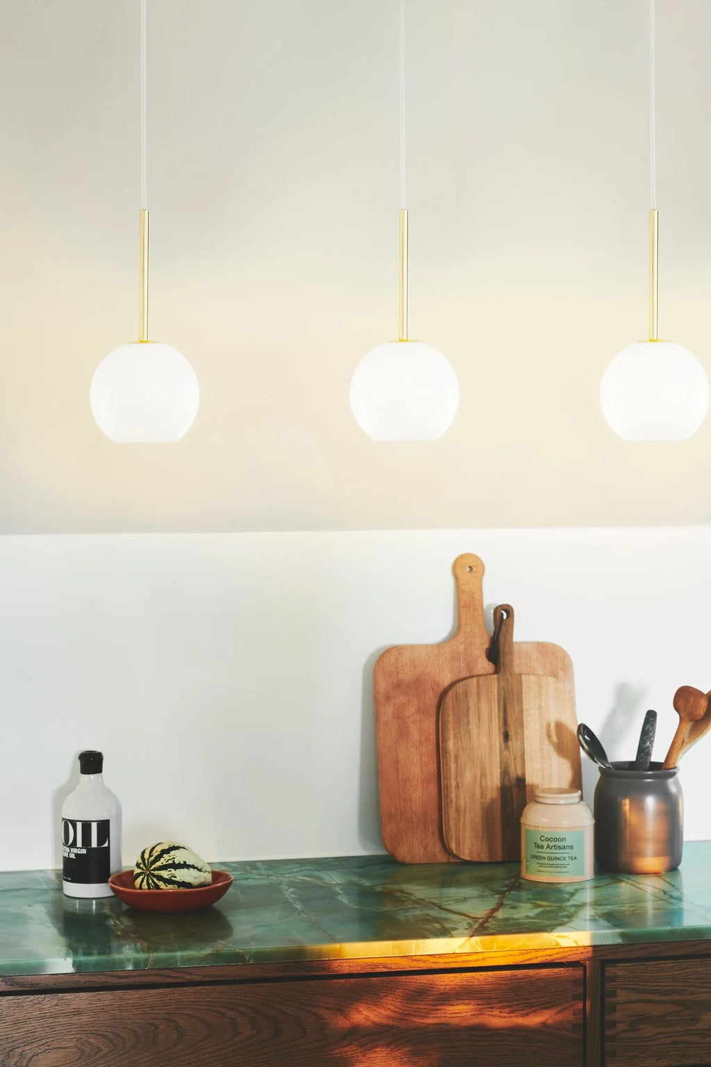 Suspension FRANCA 13 verre et métal laiton IP20 E14 - Nordlux, Intérieur