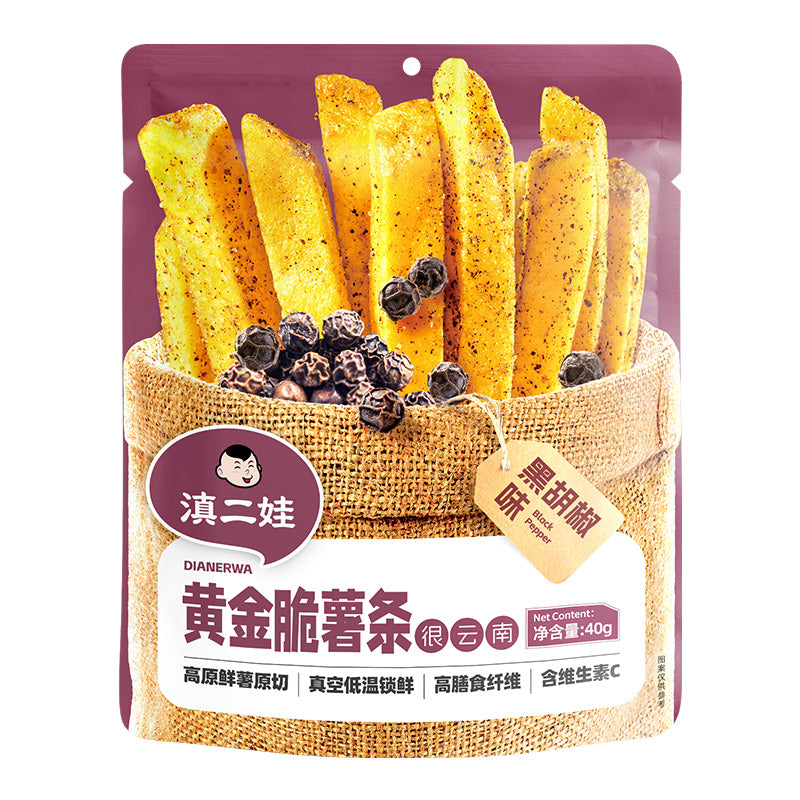 Dianerwa Golden Crispy Potato Sticks (saveur poivre noir) 40 g