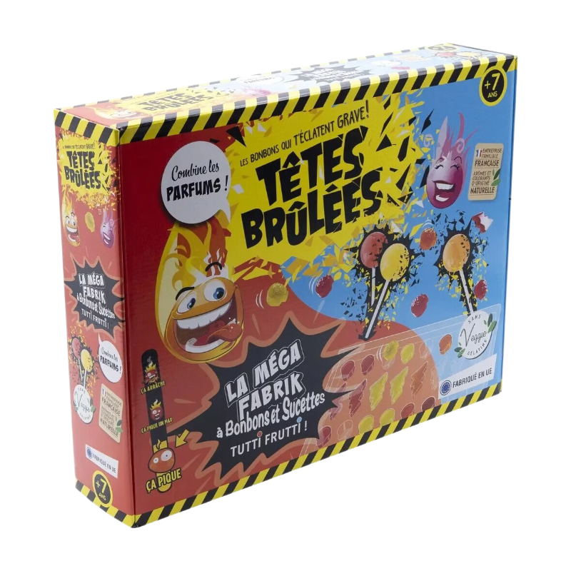 Têtes Brûlées - Fabrique tes bonbons et sucettes aux goûts Tutti Frutti - Arômes, colorants et gélifiants naturels